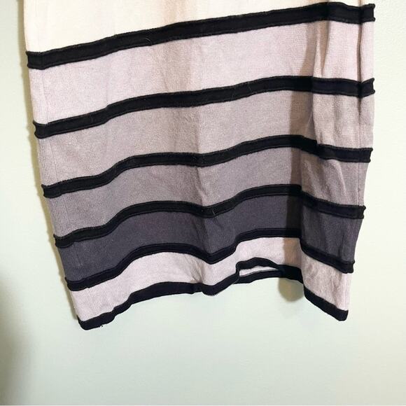 2B Bebe Womens Striped Square Neck Sleeveless Cross Back Dress Black White Large - Picture 2 of 13